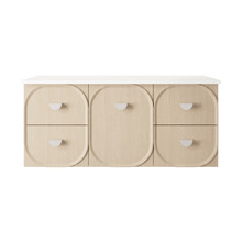 Port 1200mm Wall Hung Single Vanity with Solid Surface Countertop
